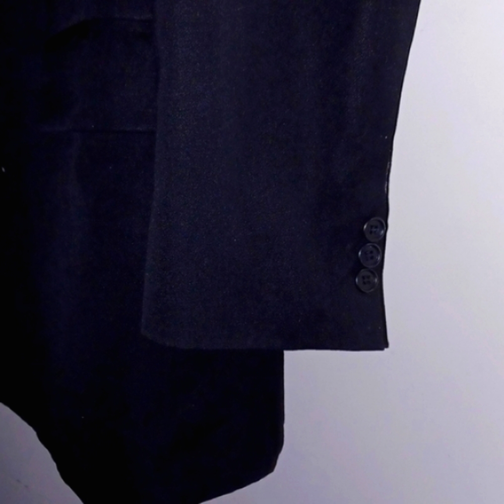 ADOLFO Black, Double-Breasted, Peak Lapel Blazer, 46L - Picture 5 of 9